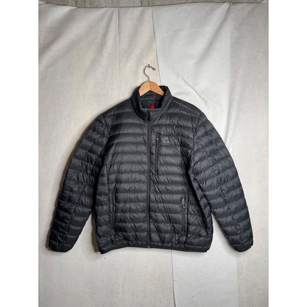 Gerry Mens XXL Black Down Puffer Jacket Full Zip Lightweight Outdoor 1145667
